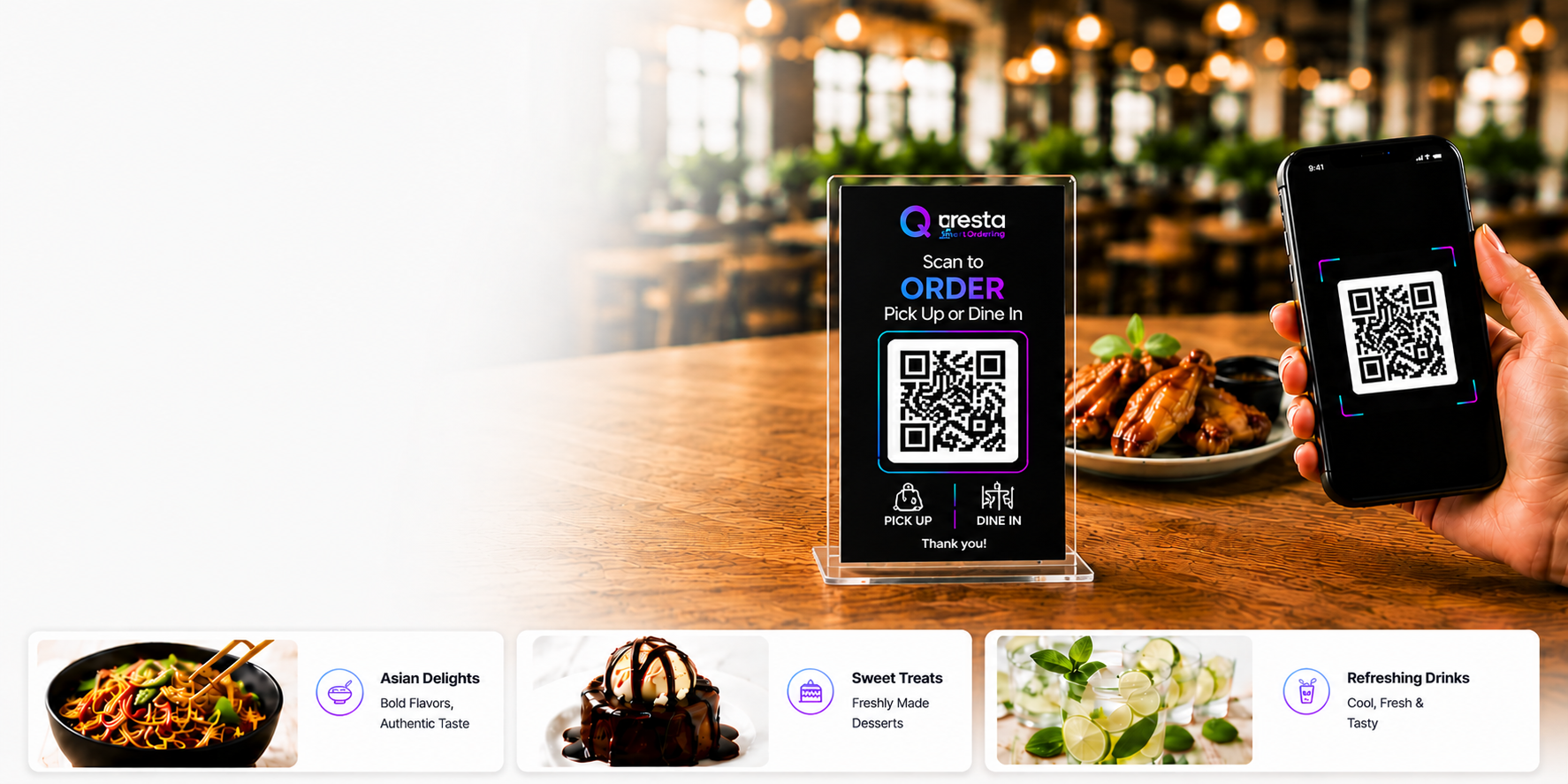 QResta phone scanning QR code