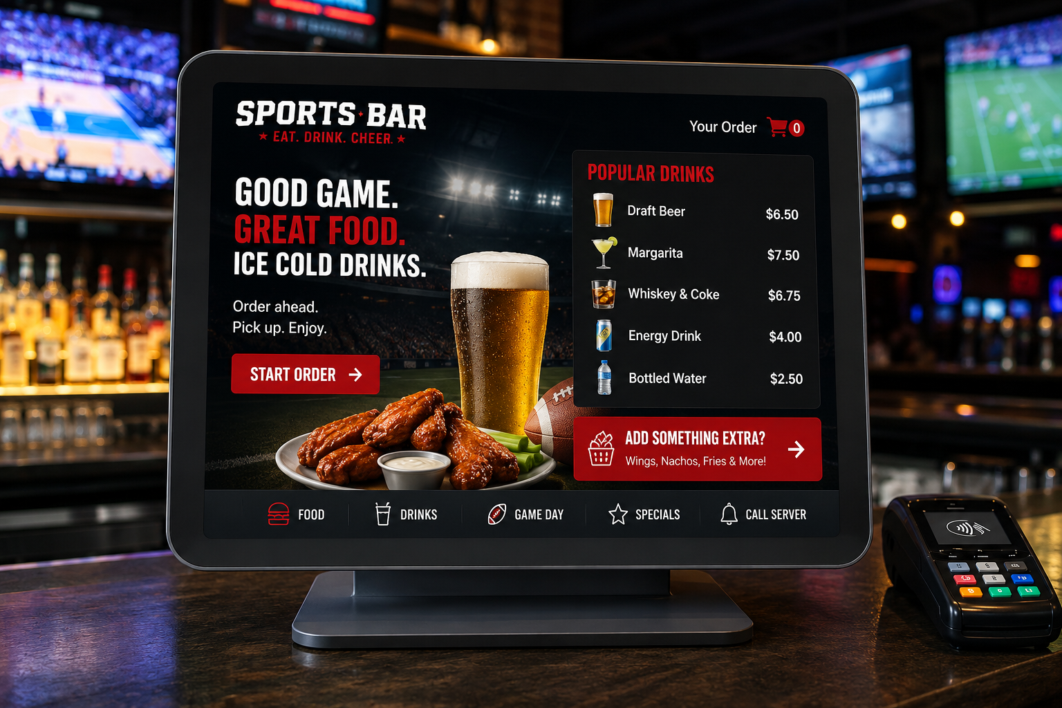 Sports bar Qresta website design